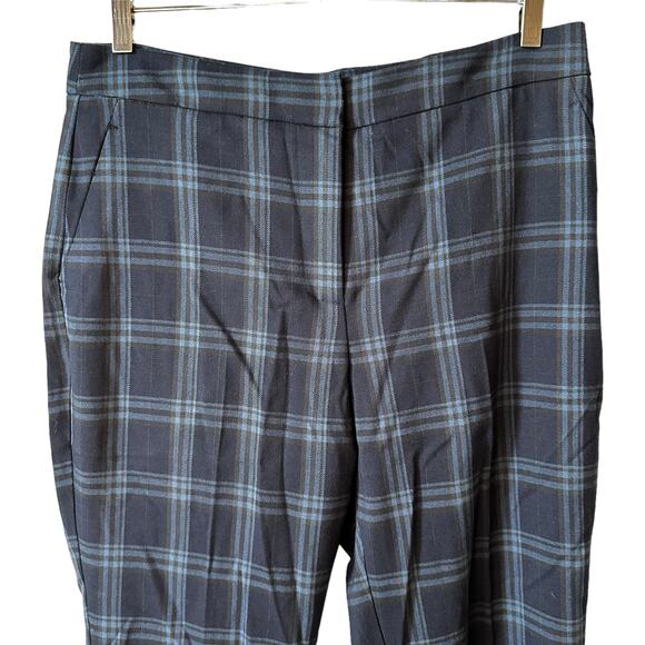 Vince Camuto New Women's Preppy Plaid Trouser Pants Blue Size 6 Career Academia - Picture 3 of 8